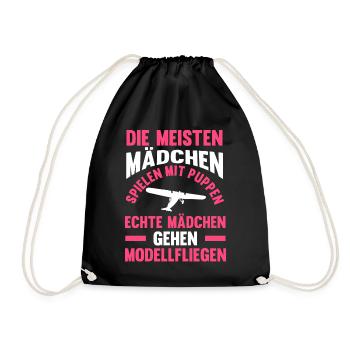 Modellfliegen Modellflieger Modellflug - Turnbeutel - Schwarz - Vorne