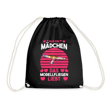 Nur ein Mädchen das Modellfliegen liebt - Turnbeutel - Schwarz - Vorne