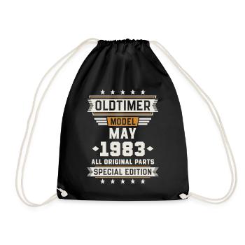 Voiture ancienne mai 1983 cadeau d’anniversaire - Sac de sport léger - noir - Devant
