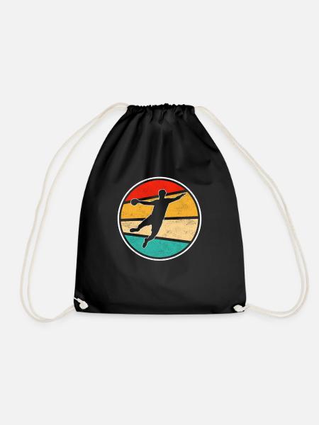 Handball Retro Logo - Turnbeutel - Schwarz