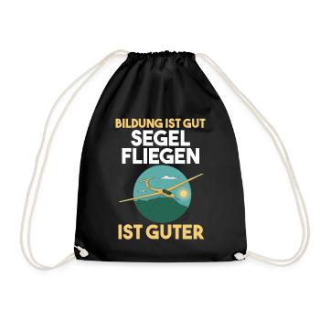 Segelfliegen Segelflieger - Turnbeutel - Schwarz - Vorne