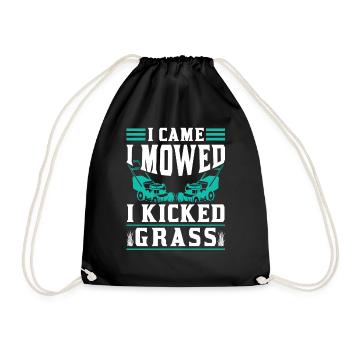 Lawn Mowing Lawn Lawn Mower Grass - Drawstring Bag - black - Front