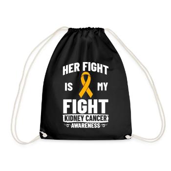 Kidney Cancer Orange Ribbon Awareness Cancer Chemo - Drawstring Bag - black - Front