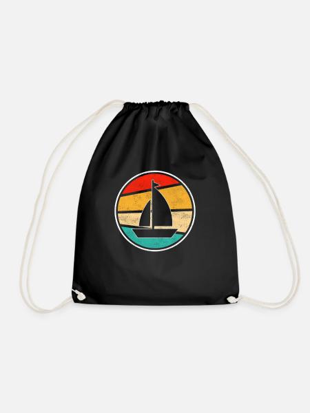 Segeln Retro - Turnbeutel - Schwarz