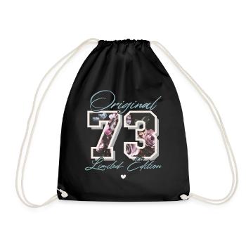 1973 Année de naissance Anniversaire Fleurs - Sac de sport léger - noir - Devant
