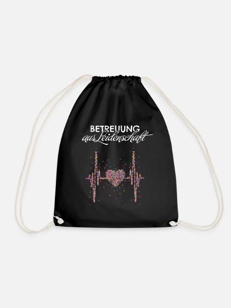 Betreuung Herzschlag Betreuerin Betreuer - Turnbeutel - Schwarz