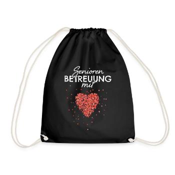 Senioren Betreuung Mit Herz Altenpfleger - Turnbeutel - Schwarz - Vorne