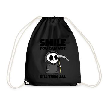 Smile you can not kill them all - Sensenmann - Turnbeutel - Schwarz - Vorne