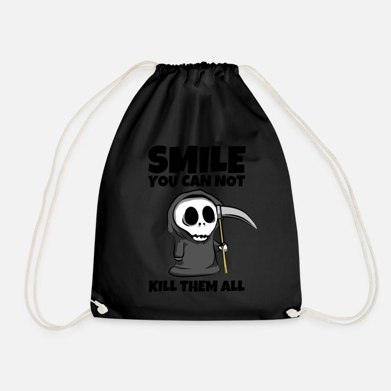 Smile you can not kill them all - Sensenmann - Turnbeutel - Schwarz