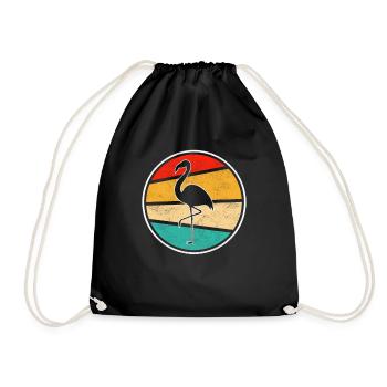 Flamant Rose Rétro - Sac de sport léger - noir - Devant