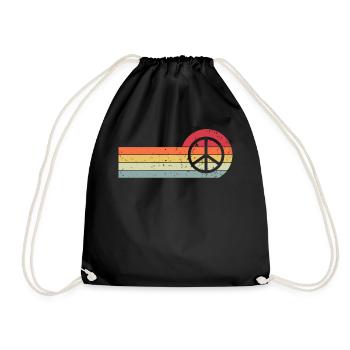 Peace Peace Freedom No War Peace Sign - Drawstring Bag - black - Front