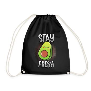 Avocado - Stay Fresh - Dancing Vegetables - Drawstring Bag - black - Front
