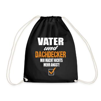 Vater und Dachdecker - Turnbeutel - Schwarz - Vorne