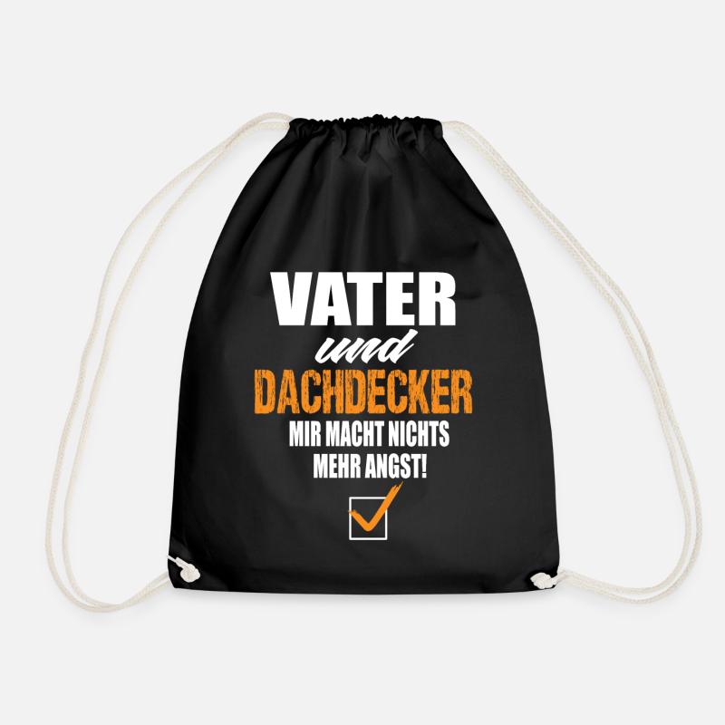 Vater und Dachdecker - Turnbeutel - Schwarz