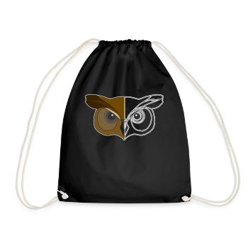 Motif d’animal hibou - Sac de sport léger - noir - Devant
