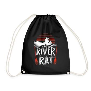 Canoe Canoeing Vintage Retro River - Turnbeutel - Schwarz - Vorne