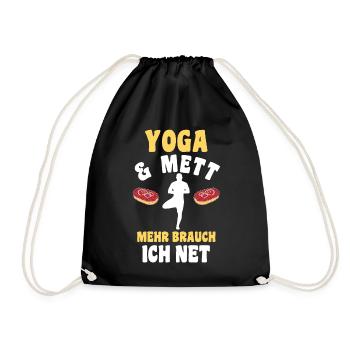 Meditieren Mett Yoga - Turnbeutel - Schwarz - Vorne