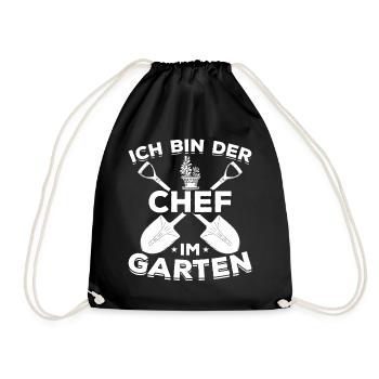 Ich bin der Chef im Garten Schrebergarten Gärtner - Turnbeutel - Schwarz - Vorne
