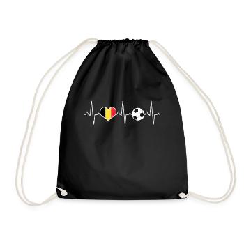 Belgique Football Heartbeat - Sac de sport léger - noir - Devant