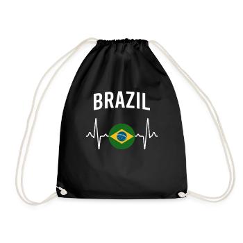 Brazil Heartbeat - Drawstring Bag - black - Front