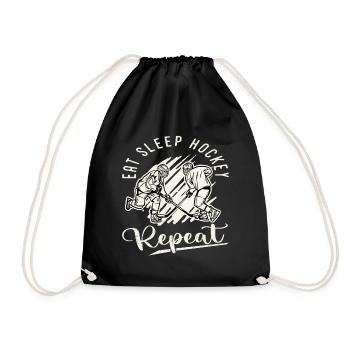 Hockey sur glace Hockey Sport Manger Dormir Hockey Répéter - Sac de sport léger - noir - Devant