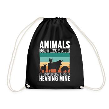 Vegan Vegetarians - Drawstring Bag - black - Front