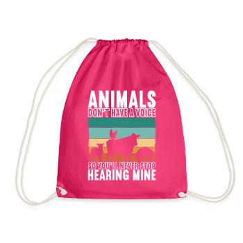Vegan Vegetarians - Drawstring Bag - fuchsia - Front