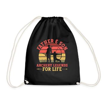 Father & Son - Archery Legends For Life - Drawstring Bag - black - Front