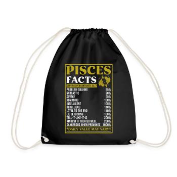 Faits sur le cadeau du signe du zodiaque des Poissons - Sac de sport léger - noir - Devant