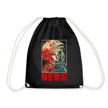 Yuri Gagarin - Cosmonaut - Drawstring Bag - black - Front