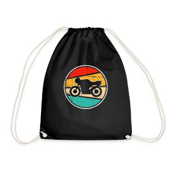 Moto rétro - Sac de sport léger - noir - Devant