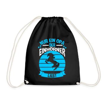 Einhorn Opa - Turnbeutel - Schwarz - Vorne
