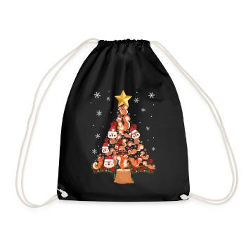 Squirrel Acorn Christmas Tree - Turnbeutel - Schwarz - Vorne