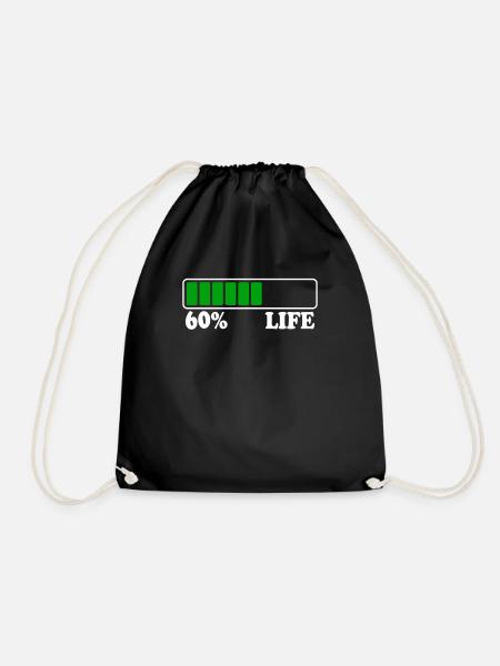 60. Geburtstag 60% Life 60 Jahre Leben Ladebalken - Turnbeutel - Schwarz