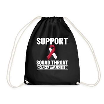 Head Neck Carcinoma Cancer Ribbon Chemo - Drawstring Bag - black - Front