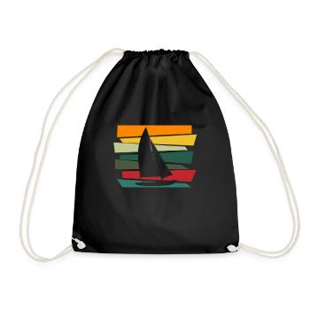 Sailing Sailboat Sailing Ship Sailor Gift - Drawstring Bag - black - Front