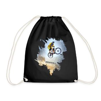 Mountain Bike | Mountain bikers | Downhill - Drawstring Bag - black - Front