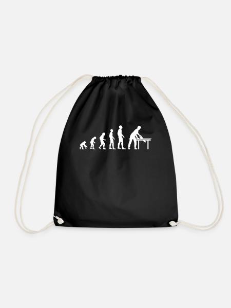 Tischler Beruf Evolution Schreiner Geschenk - Turnbeutel - Schwarz