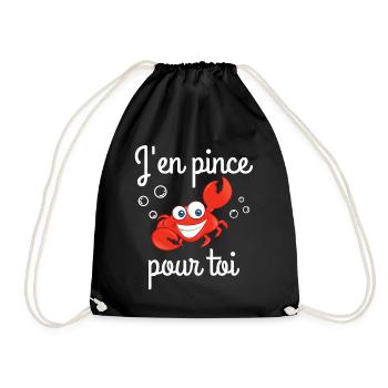 j'en pince pour toi, déclaration d'amour - Sac de sport léger - noir - Devant