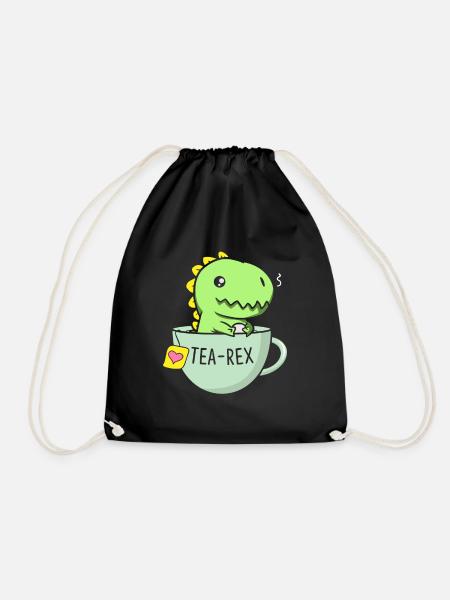 Tea Rex Dinosaurier Tyrannosaurus Rex Teetasse Tee - Turnbeutel - Schwarz