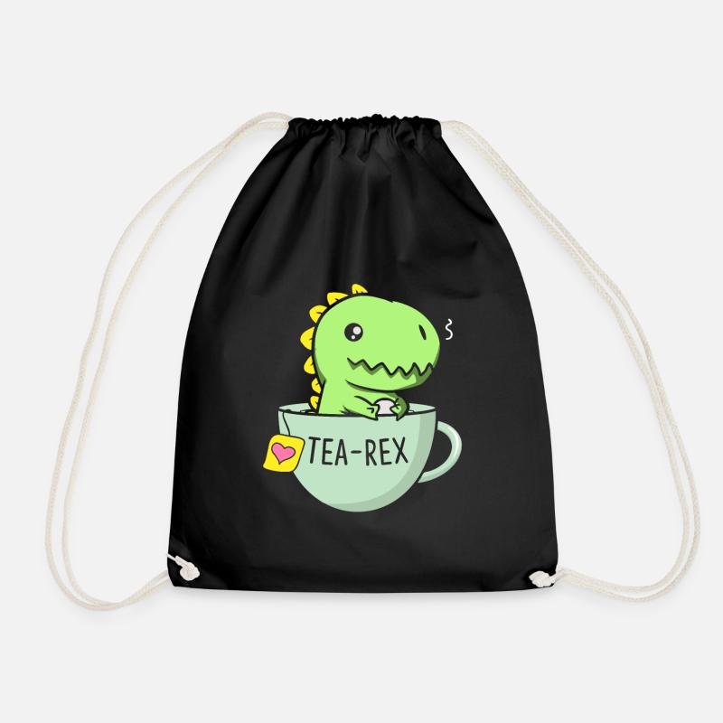 Tea Rex Dinosaurier Tyrannosaurus Rex Teetasse Tee - Turnbeutel - Schwarz