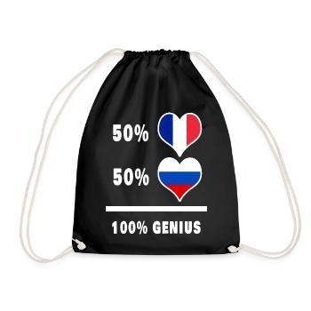Frankreich und Russland Genial / Geschenk - Turnbeutel - Schwarz - Vorne