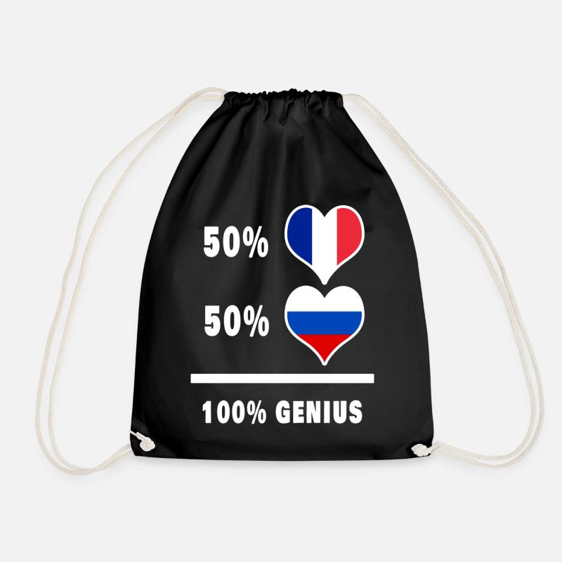 Frankreich und Russland Genial / Geschenk - Turnbeutel - Schwarz