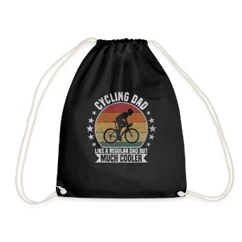 Cycling dad - Drawstring Bag - black - Front