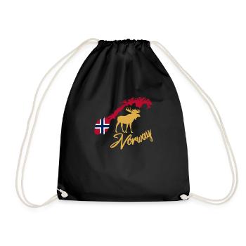 Norway Norwegen - Turnbeutel - Schwarz - Vorne