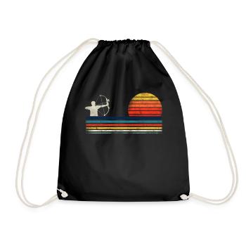 Archery Bow Archer Retro Vintage - Drawstring Bag - black - Front