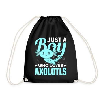 Juste un garçon qui aime Axolotls Kawaii Designvide ga - Sac de sport léger - noir - Devant
