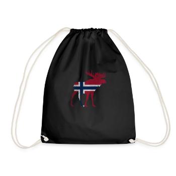 Norway Norwegen Elch - Turnbeutel - Schwarz - Vorne
