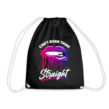 Bisexual Bi Pride Flag Mouth Can'T - Turnbeutel - Schwarz - Vorne