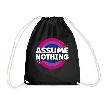 Bisexual Bi Pride Flag Assume - Turnbeutel - Schwarz - Vorne